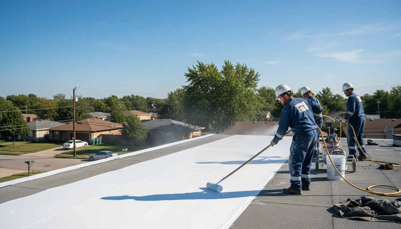 Commercial roof coating in Mannsville, OK near me